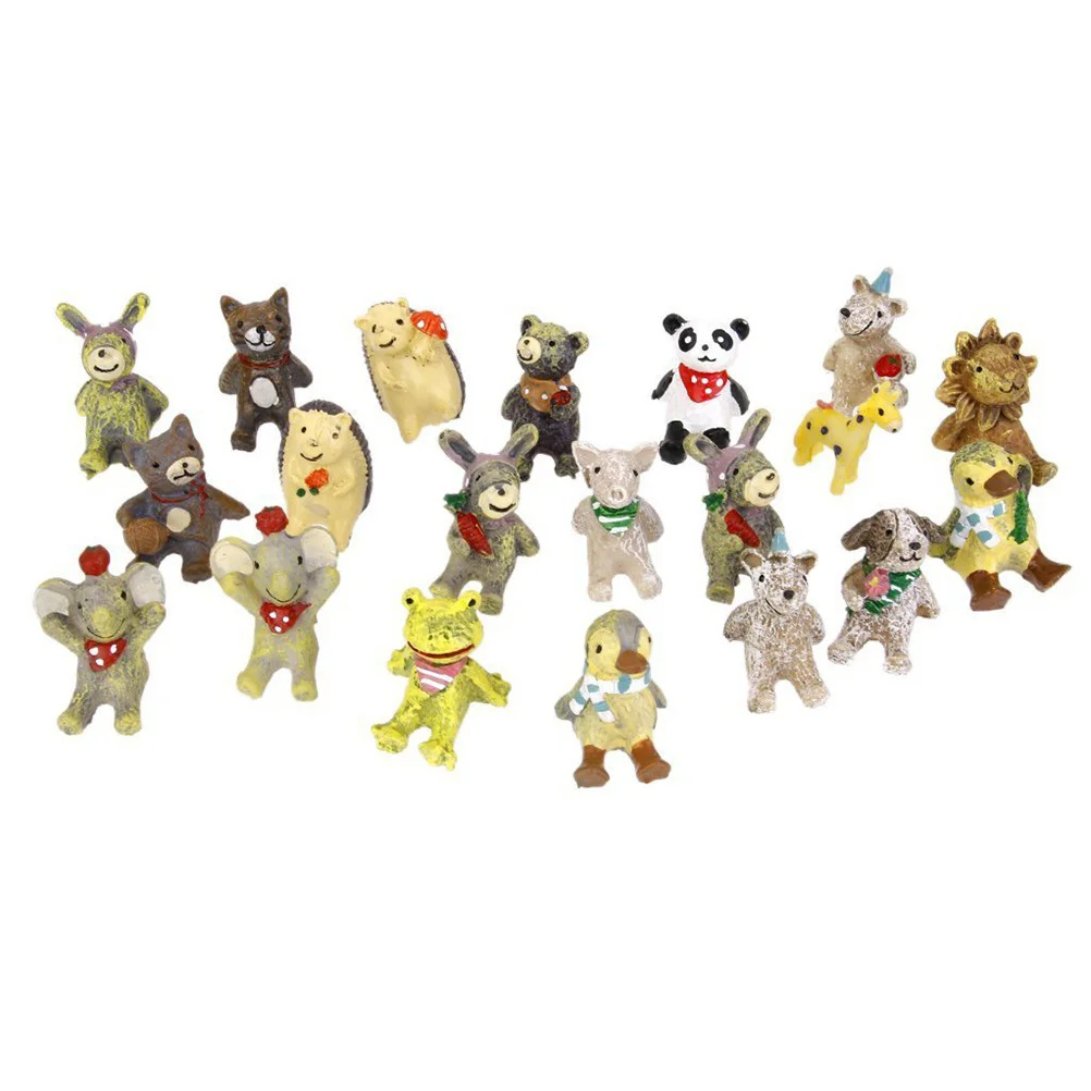 20 шт. разнообразные миниатюрные животные украшение из смолы для сказочного сада