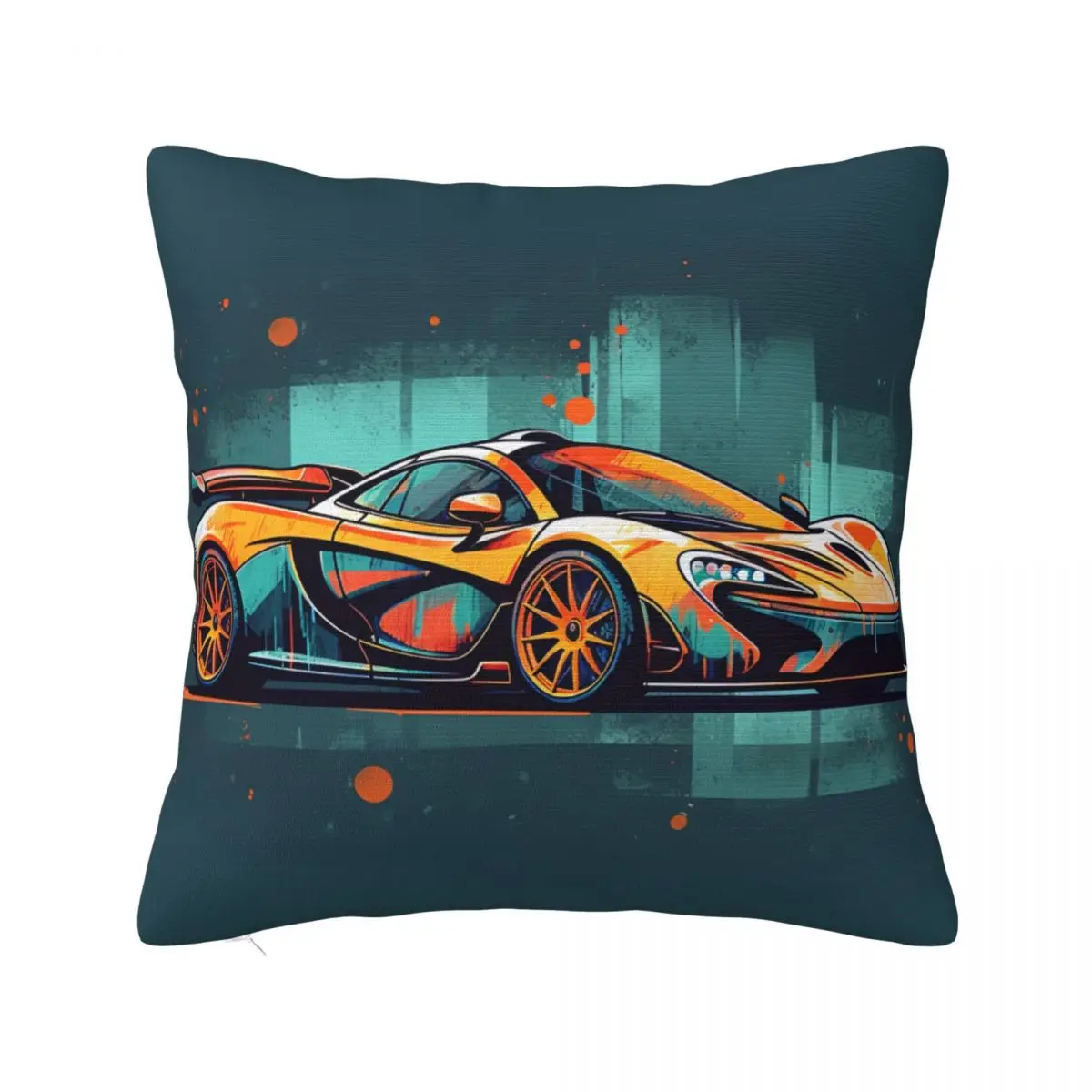 

Мощная подушка для спортивного автомобиля, разноцветная летняя квадратная наволочка в стиле ретро, полиэстер, чехол на молнии для кровати