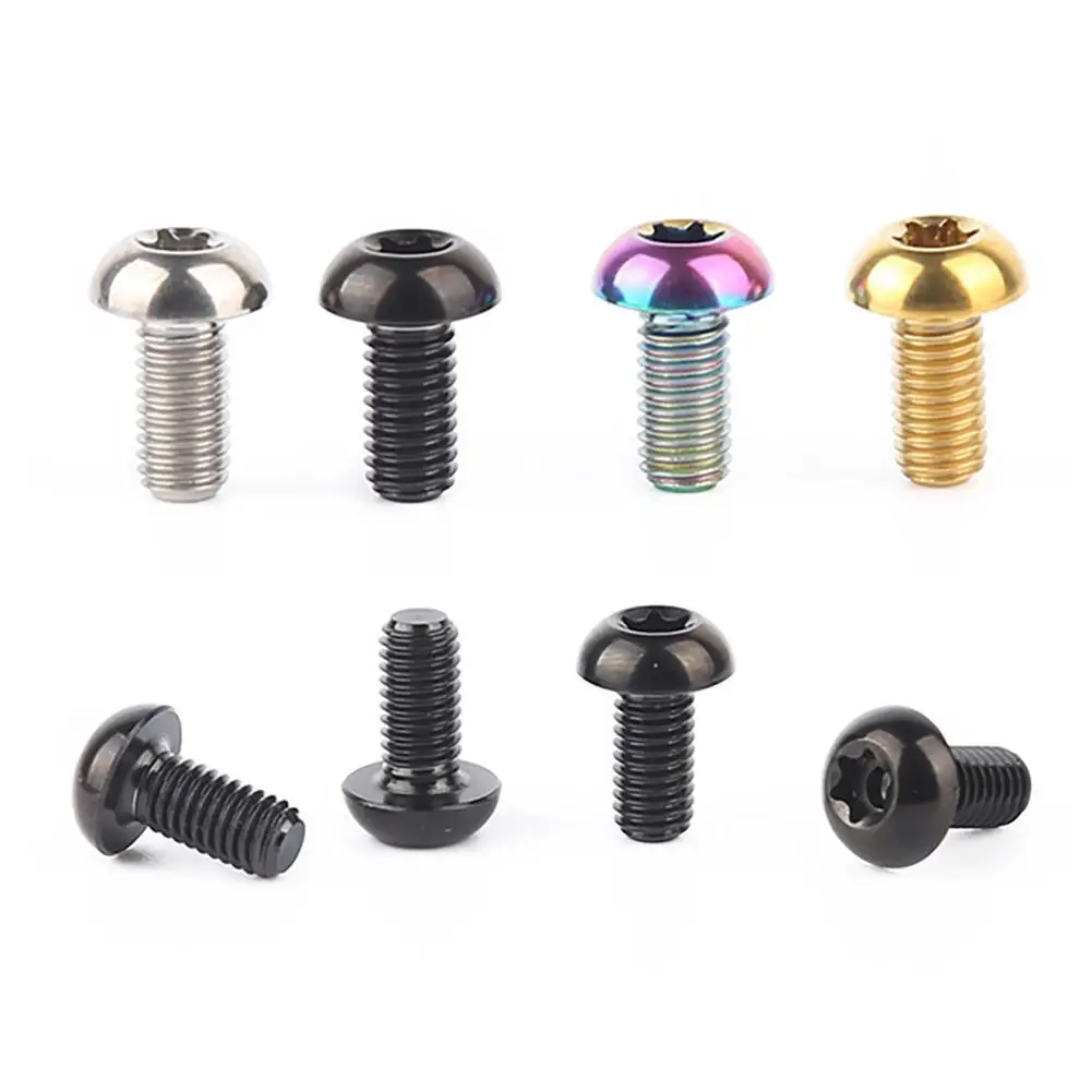 

2pcs Titanium Alloy Screws M5 x 10 Lightweight Disc Brake Hexagon Socket Screw For Mountain Road Bike Bicycle Parts Dropshipping