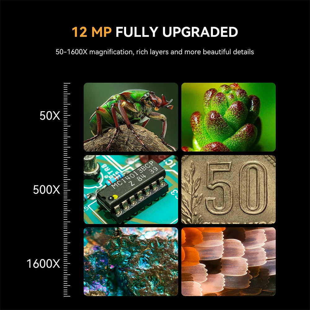 ELIKLIV ERM101 1600X7 &quotпаяльный микроскоп HD 12MP цифровой для ремонта электроники с 600 ℃