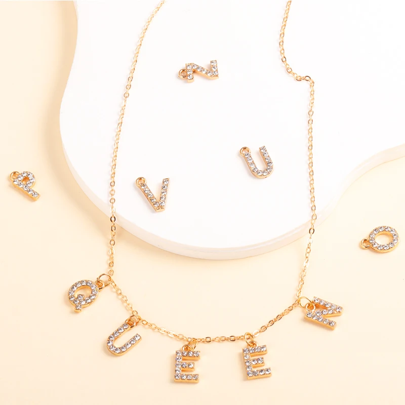 

Hot Selling Customized Name Pendant Necklace Fashion Shiny Letters Choker Necklace For Women Girls Party Birthday Jewelry Gifts