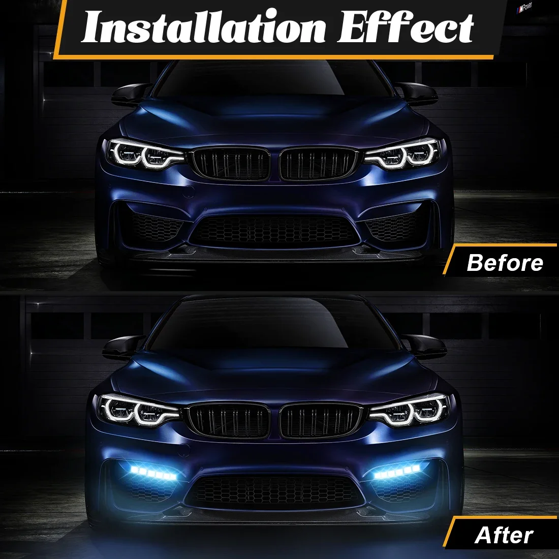 2 шт. 6 светодиодных дневных ходовых огней Белый ледяной синий DRL Гибкая