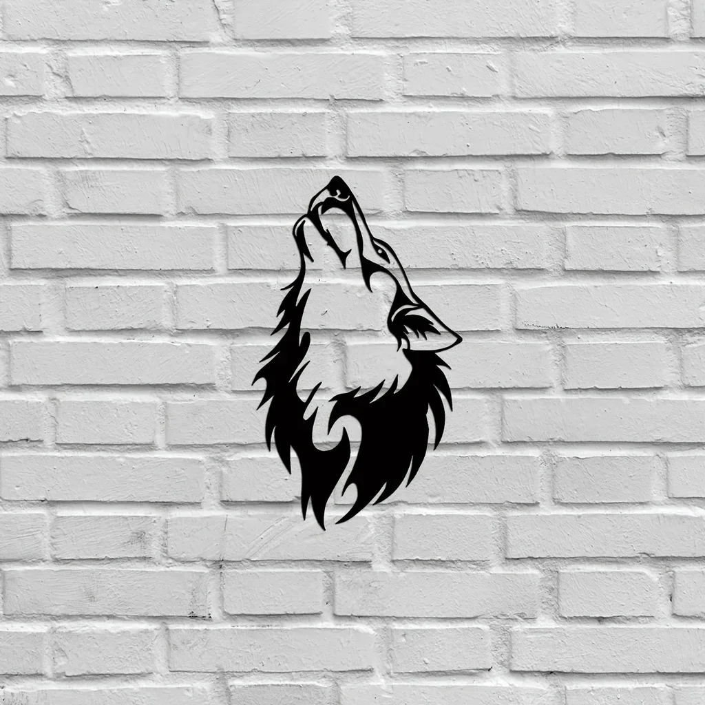 HelloYoung Металлический Настенный Декор Голова Волка Дизайн Спальня Гостиная