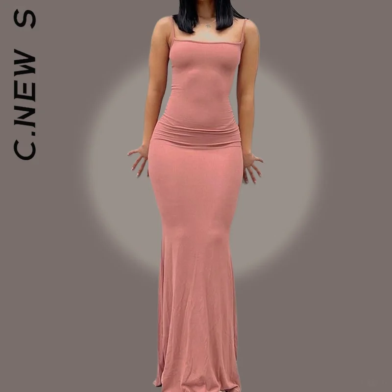 C. Новое модное женское атласное платье-комбинация без рукавов с открытой спиной