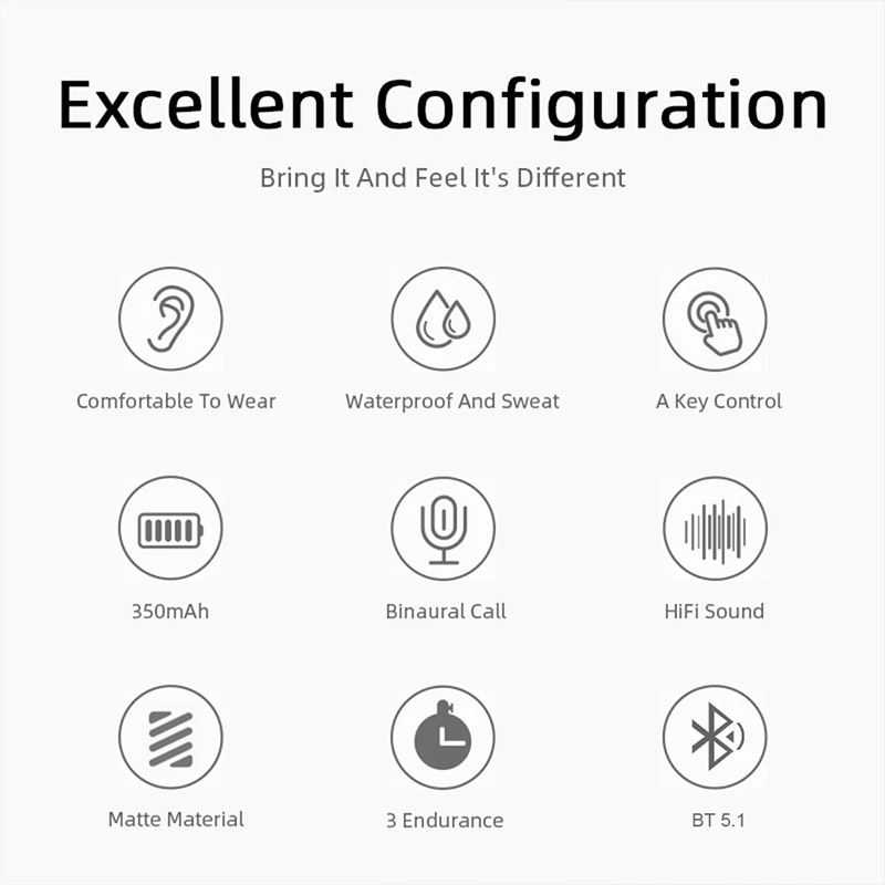 Bluetooth-наушники E6S с цифровым дисплеем Беспроводные спортивные наушники-вкладыши