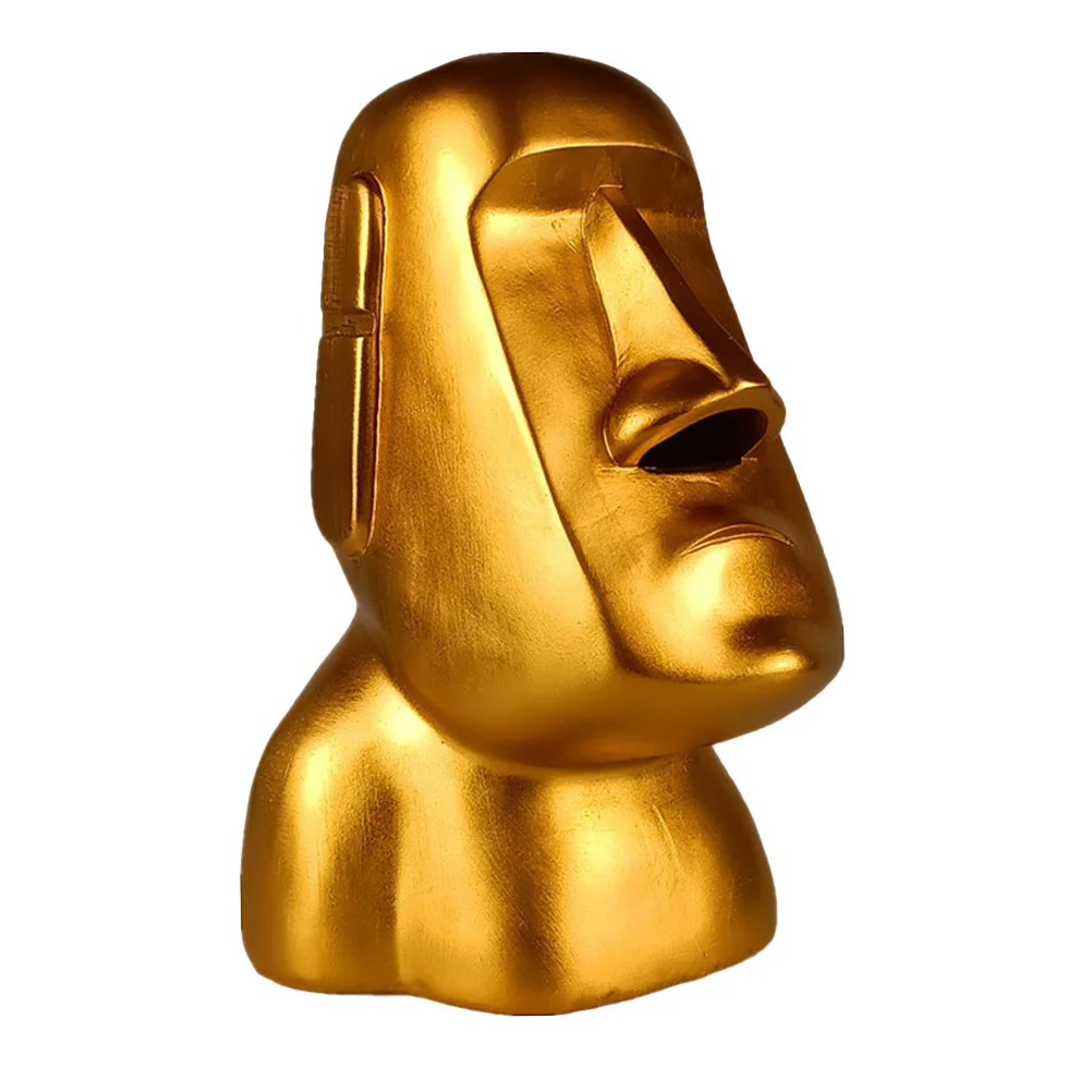 

Tissue Box Facial Holder Moai Statue Paper Cover Dispenser Island Easter Sculpture Vintage Resin Toilet Head Napkin Nightstand