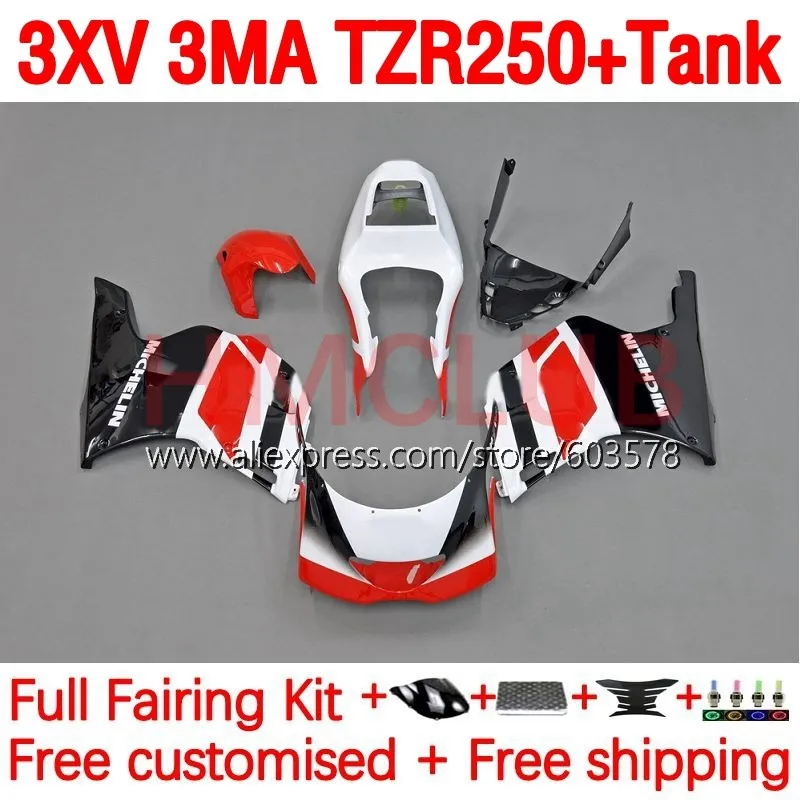 

+Tank For YAMAHA 3XV 3MA TZR250 TZR-250 TZR 250 RR red white blk 92 93 94 95 96 97 1992 1993 1994 1995 1996 1997 Fairing 203No.5