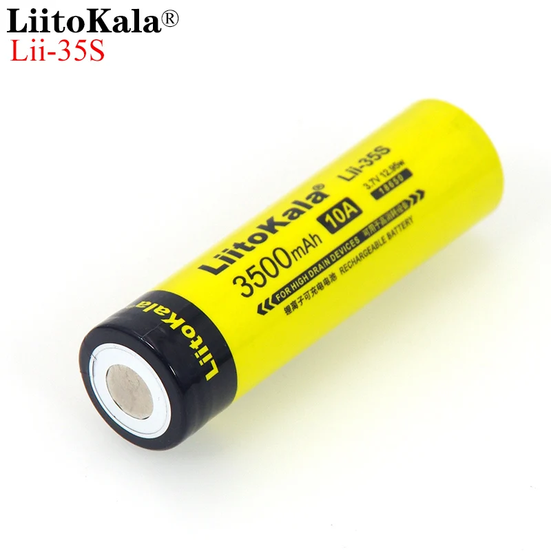 

LiitoKala 18650 Battery Lii-35S 3.7V Li-ion 3500mAh 10A discharge Power battery For high drain devices