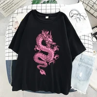 womens t shirts streetwear tops oversized t shirt emo harajuku gothic short sleeve dragon print tees ladies clothing aesthetic