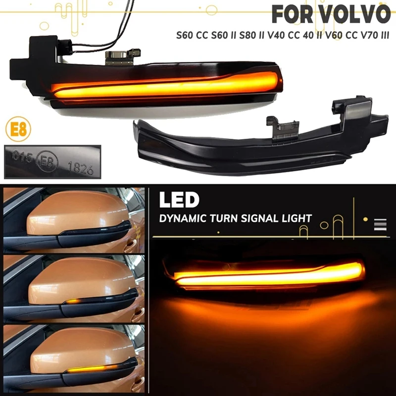 

Для Volvo V40 CC II V60 S60 2011-2018 S80 V70 III автомобисветильник Динамический светодиодный указатель поворота для зеркала заднего вида Световой индикатор