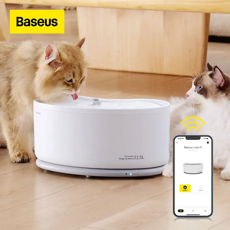Baseus Cat Water Fountain Pet Automatic Feeders Smart Control Cat Water Pump Cat Accessories Drinker For Multiple Cats