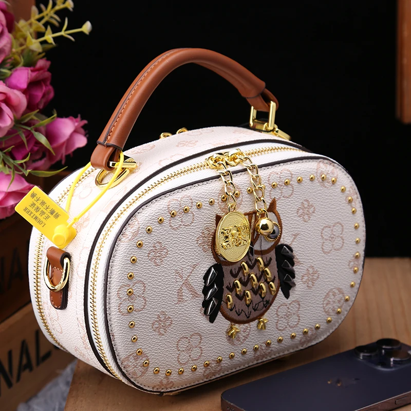 

Owl Pattern Ita Bag Crossbody Bags for Women Handbag Top Handle Tote Circle Messenger Sac Luxury Designer Ladies Sling Bags