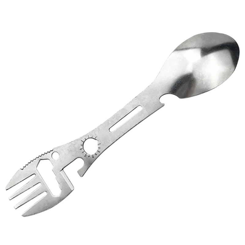 

Multifunctional 10 in 1 Spoon Camping Fork Spoon Can Opener Outdoor Tableware