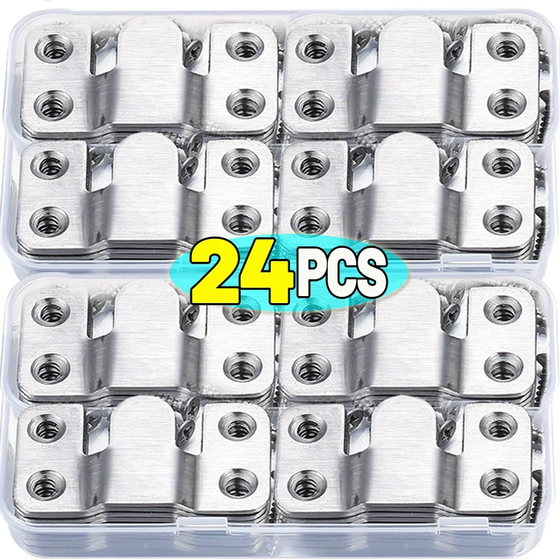 

2/24 шт. крючки для фоторамки из нержавеющей стали, настенная вешалка, кронштейн для скрытого монтажа, подвесная пряжка, мебельные блокировочные разъемы