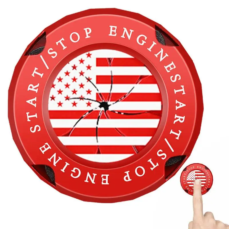 

Car Engine Start Button Cover Automotive American Flag Switch Button Cover Anti Scratch Auto Start Stop Protective Button
