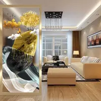 Art glass double-sided screen partition home improvement living room porch background wall customization