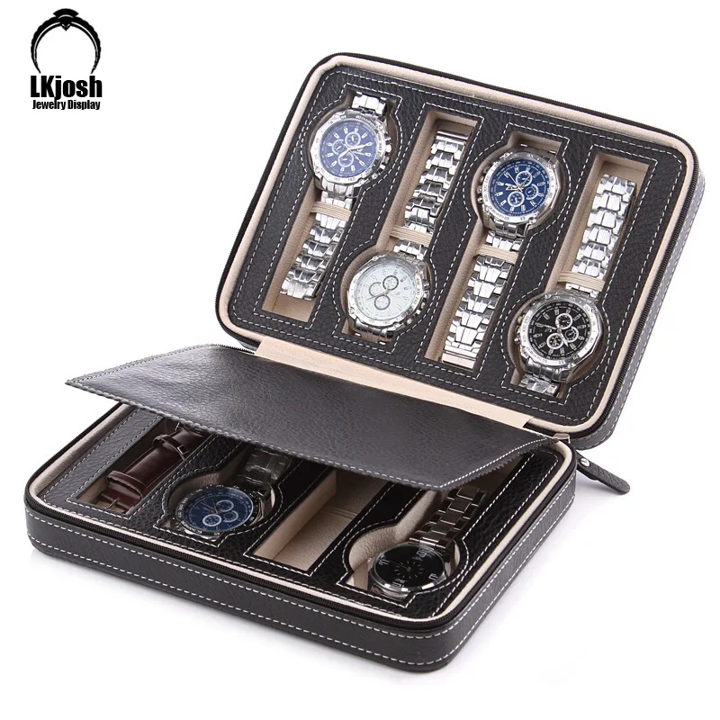 2/4/8-Удобная дорожная кожаная сумка для часов коробка сокровищ женская бархатная