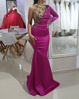 luxurious beaded crystals prom dresses sheer neck mermaid evening formal party second reception gowns dress