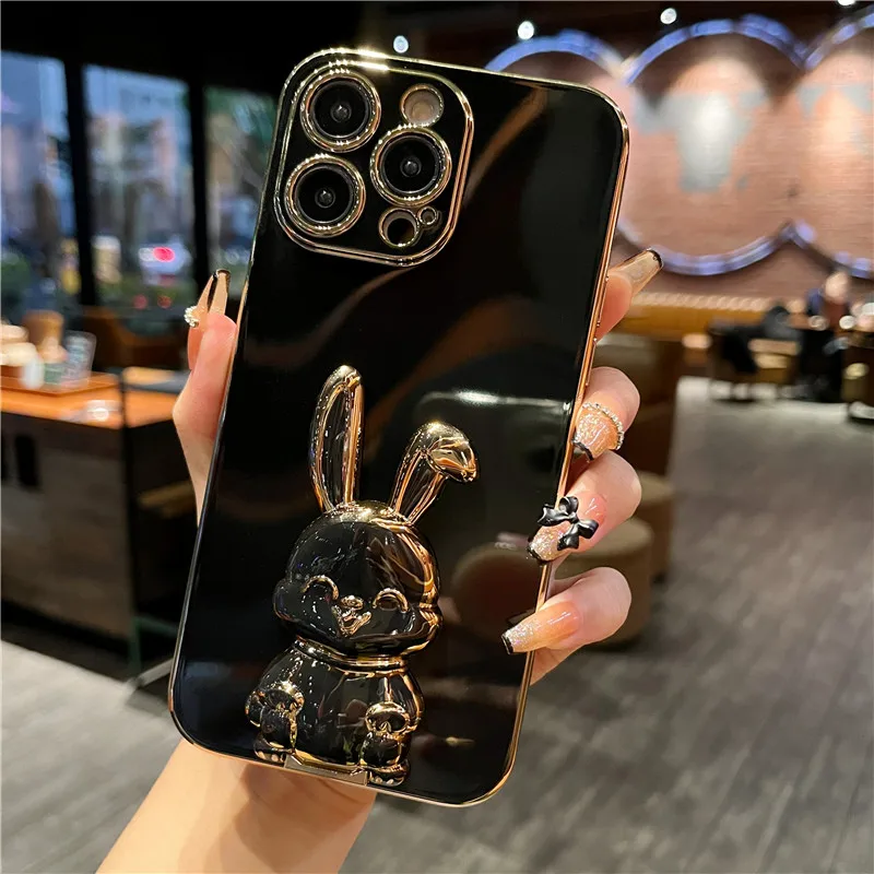 

Luxury Plating Rabbit Phone Case For Vivo Y50 Y20 Y20S Y20i Y12S Y11S Y19 Y17 Y15 Y12 Y11 Y95 Y91 Y1S Stand shockproof Cover