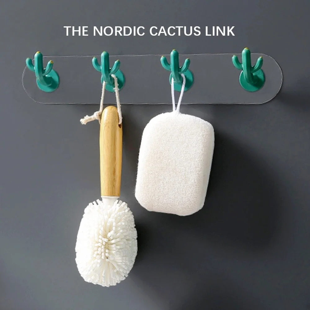 

Creative Ins Tropical Cactus Hanging Strong Hook Door Nail Nail-free Hook Kitchen Bedroom Wall Sticky Hook