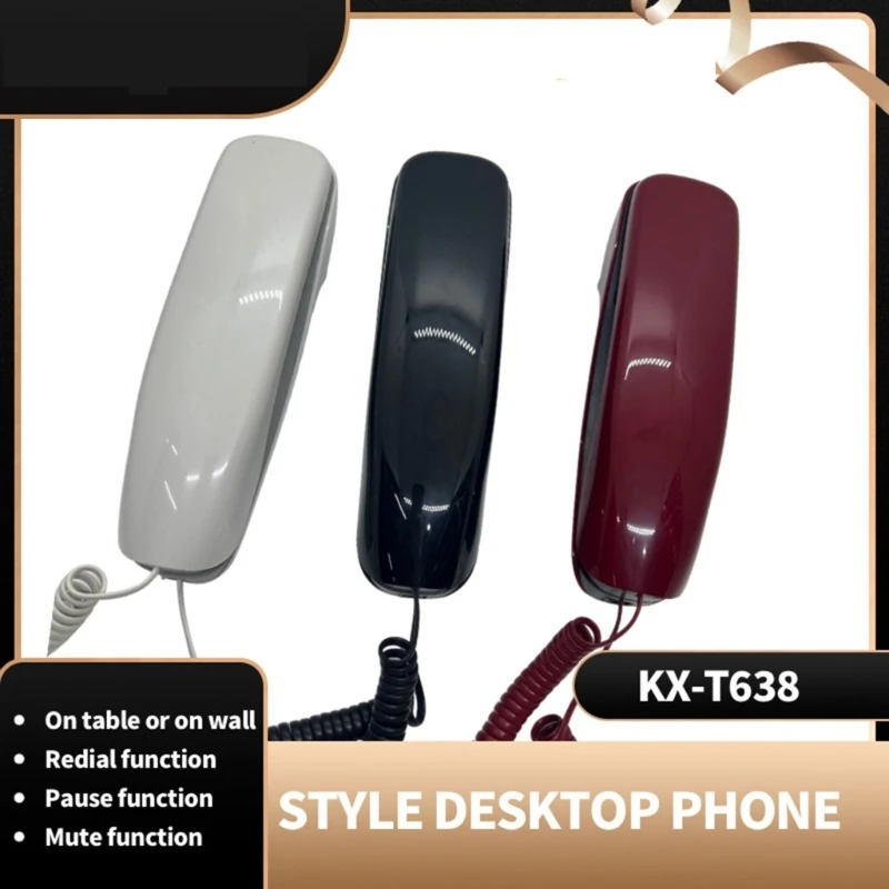 OFBK KX- T638 Mini Telephone Desk and Wall Mounted Corded Phone Home Landline Phones