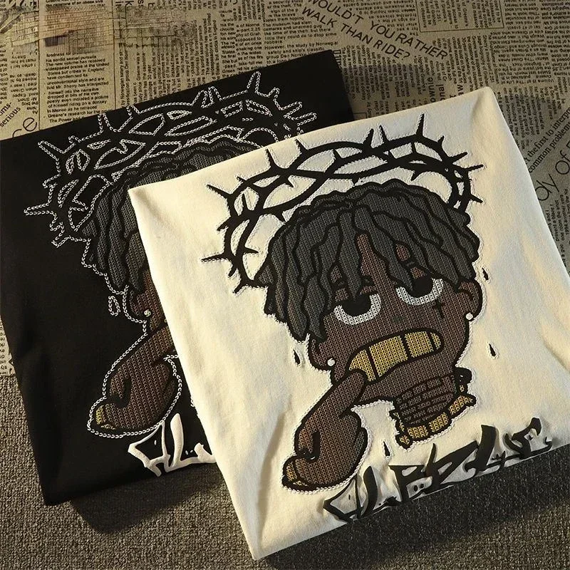 Женская футболка в стиле ретро хип-хоп пиксель мультяшная с короткими рукавами и