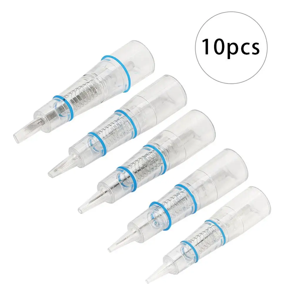 

10pcs Disposable Painless Tattoo Cartridge Needle Electric Semi-Permanent Makeup Machine Eyebrow Lips Microblading Needle 0.35mm