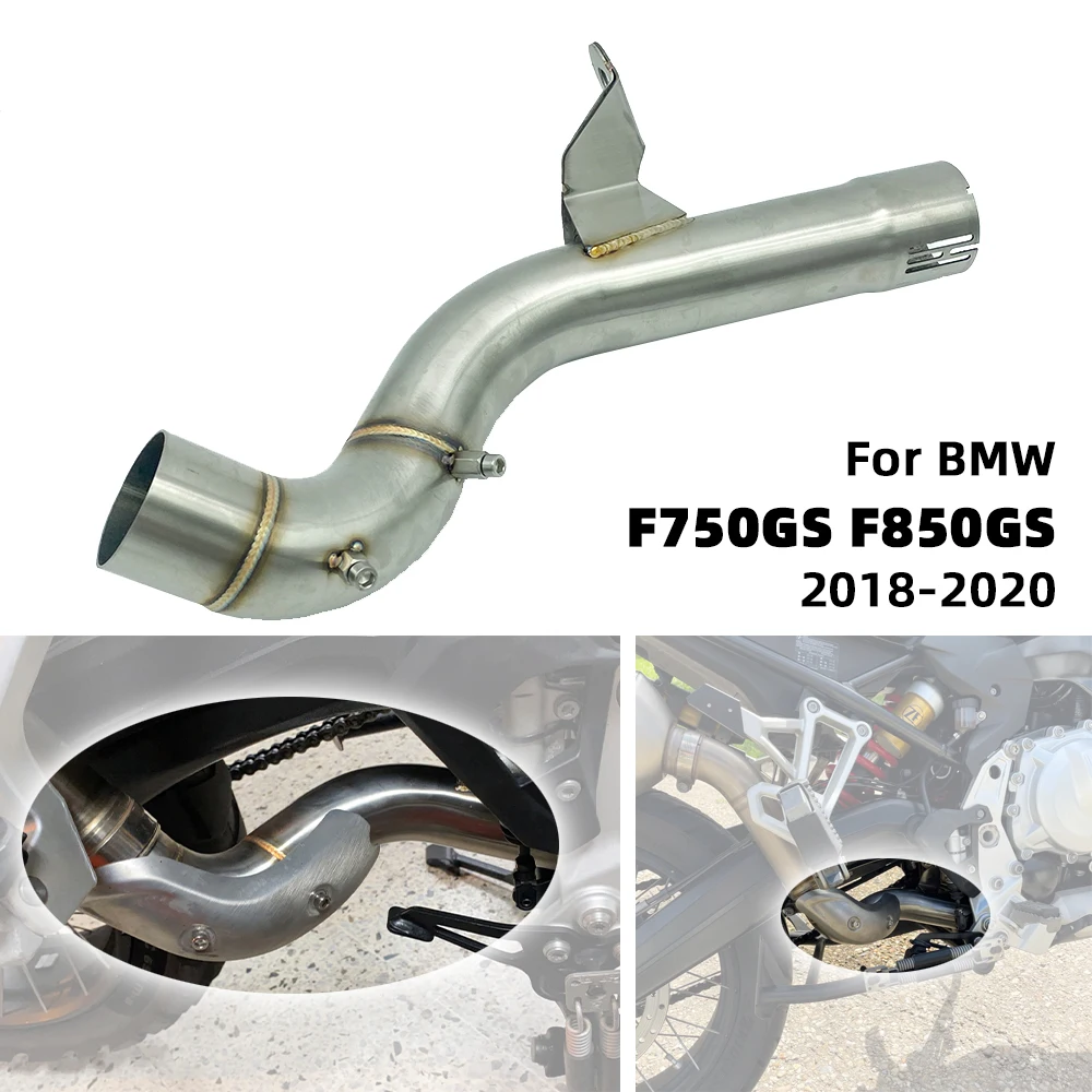 

F750GS F850GS Motorcycle Exhaust Muffler Middle Link Pipe Connect Slip On Connector For BMW F750 F850 F 750 850 GS ADV 2020 2019