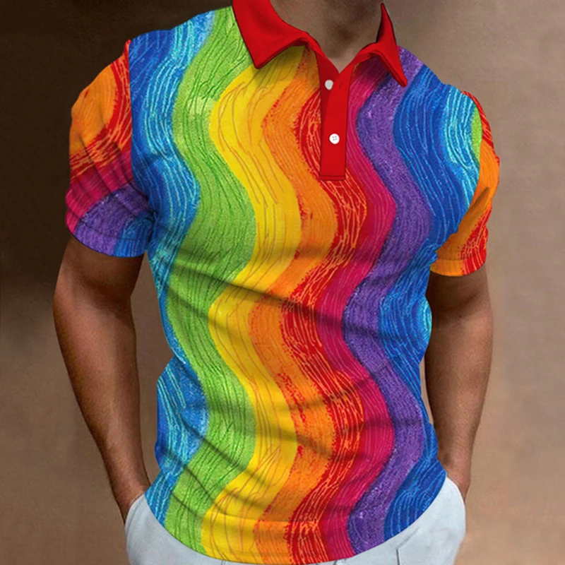 

Мужская рубашка-поло в клетку, с коротким рукавом