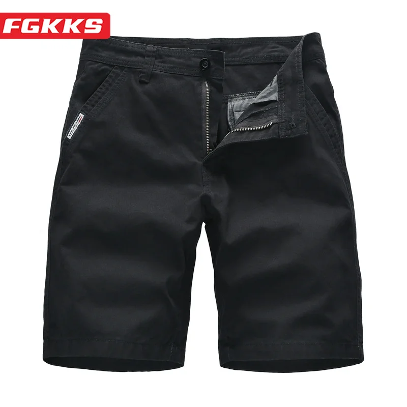 

FGKKS 2023 Outdoor Casual Shorts Men's Pure Cotton Breathable Slim Overalls High-Quality Design Popular Casual Shorts Men's