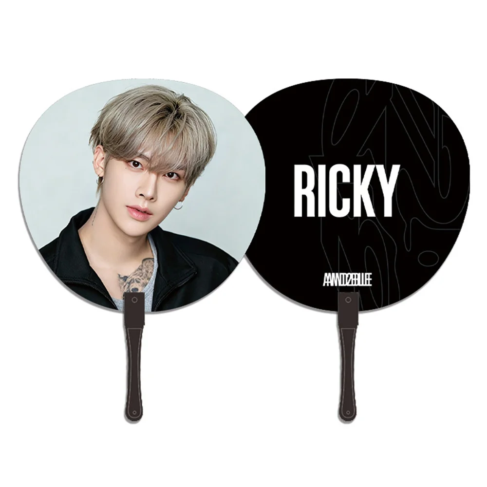 Вентилятор-веер AND2BLE Round Hand Cosplay Fan, двусторонний, для концертов, ручной, с символикой ZHANGHAO SEUNGEON GYUVIN RICKY YUJIN, подарок для фанатов (art.: 3920db706740c) - 3920db706740c