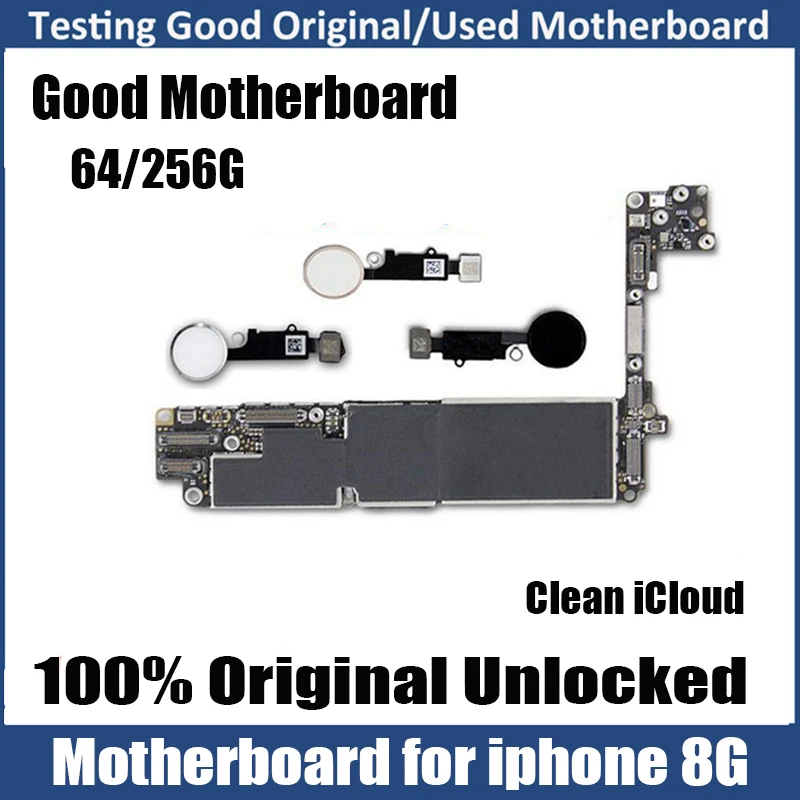 

100% оригинальная разблокированная материнская плата 64 Гб 256 ГБ для iPhone 8G Бесплатный icloud с/без Touch ID логическая плата полные чипы проверка рабо...