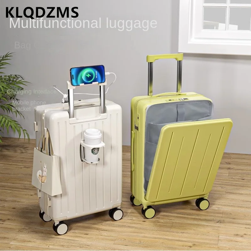 

KLQDZMS 20 "24" 26 "дюймов переднее открытие Hommization чемодан USB зарядка порт наброска чехол студент путешествия бесшумный простой Suticase