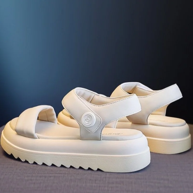 2023Lady Summer Thick Platform Sandals Women Flat Sandals Summer Flip Flops Comfortable  Flats Sandals Women