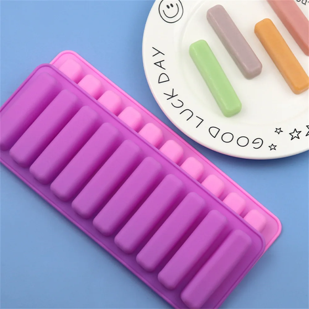 

10 Holes Silicone Forms Long Strip Finger Biscuit Silicone Mold Oven Cake Puff Ice Cube Mould Tray Bakeware DIY Baking Tools