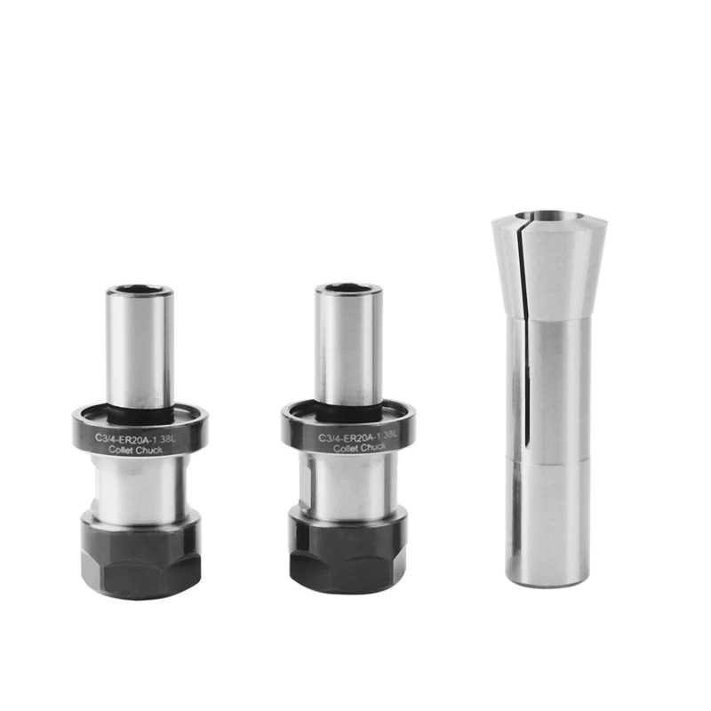 

Bits Router Collet Extension Chuck,C3/4-ER20A-1.38L+R8-3/4-M12 Collet Chuck Tool Holder For CNC Milling Lathe Tool