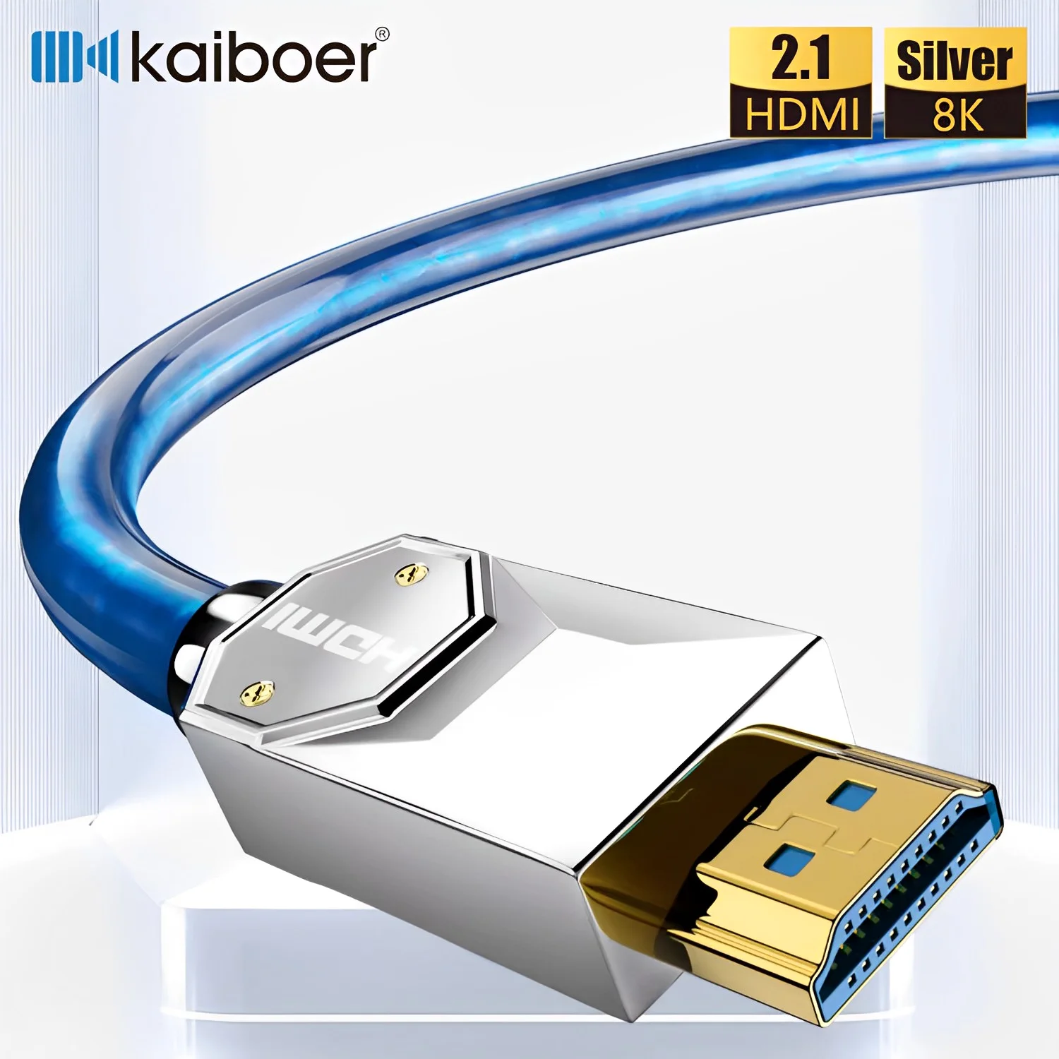 

Kaiboer HDMI 2.1 Cable 8K@60Hz 4K@120Hz 48Gbps EARC ARC HDCP Ultra High Speed HDR for HD TV Laptop Projector PS4 PS5