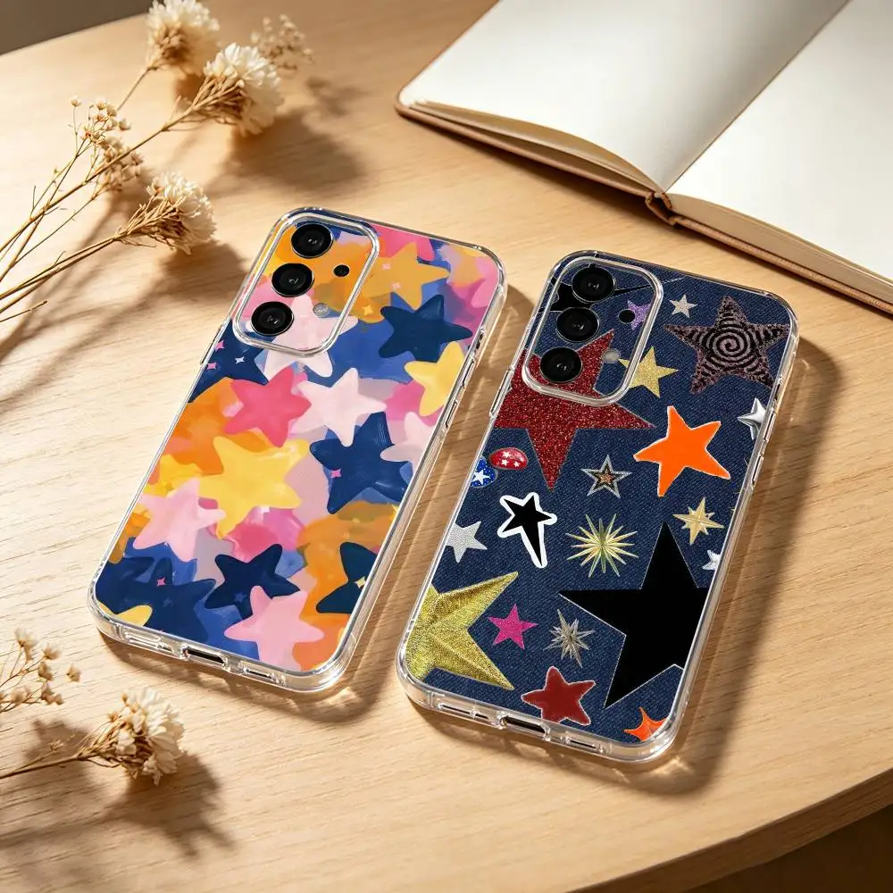 Фото Прозрачный чехол C-Colorful Star Evil Eye для Samsung S25, 24, 21, 22, 23, 30, Ultra, 20, Plus, Fe, Lite, Note №1