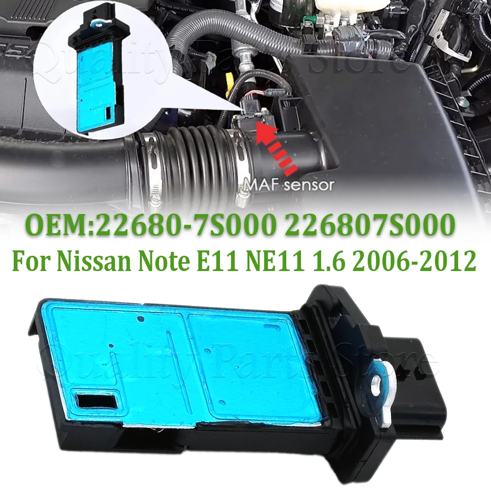 

Новый датчик массового расхода воздуха MAF, подходит для Nissan Np300 Note Pathfinder Qashqai X-trail MAF Sensor 22680-7S000 226807 S000
