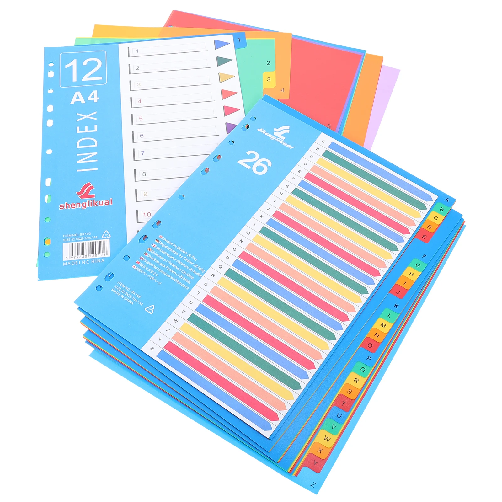 

38 Pcs File Separator Folder Classification Pages Plastic Indexes Dividers Loose-Leaf Tabs Classified Labels Colored Adhesive