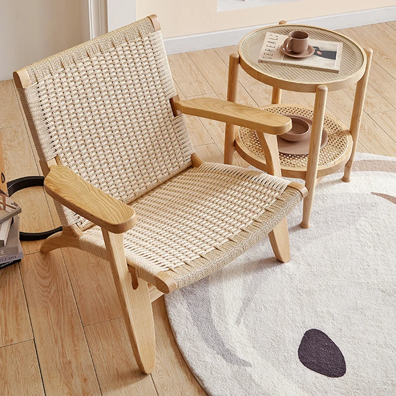 

Wooden Arm Living Room Chair Wingback Rattan Design Modern Living Room Chair Adults Reading Sedie Da Soggiorno Home Furniture