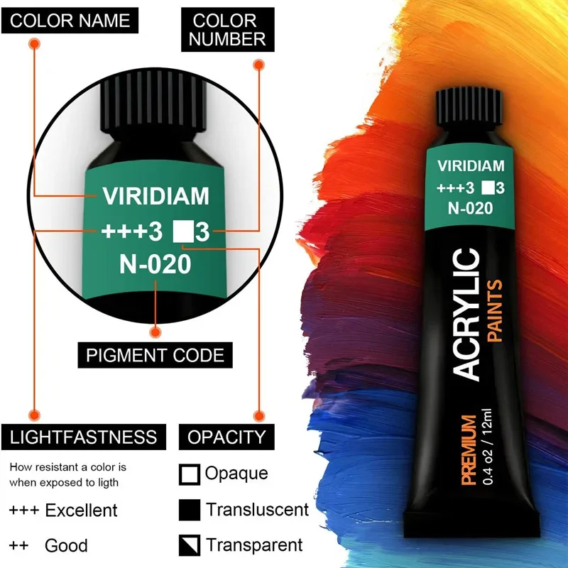 Профессиональный набор акриловых красок 12/24 цвета 12 мл/тюбик краска для ткани