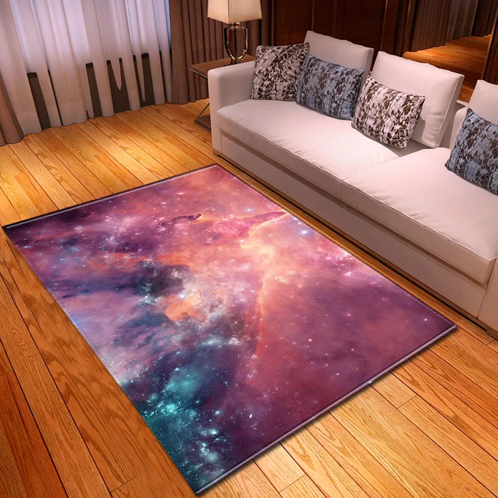 

Space Universe Parlor Living Room Area Rug Large Planet 3D Carpet Kids Bedroom Play Rug Decor Kitchen Floor Mat Entrance Doormat