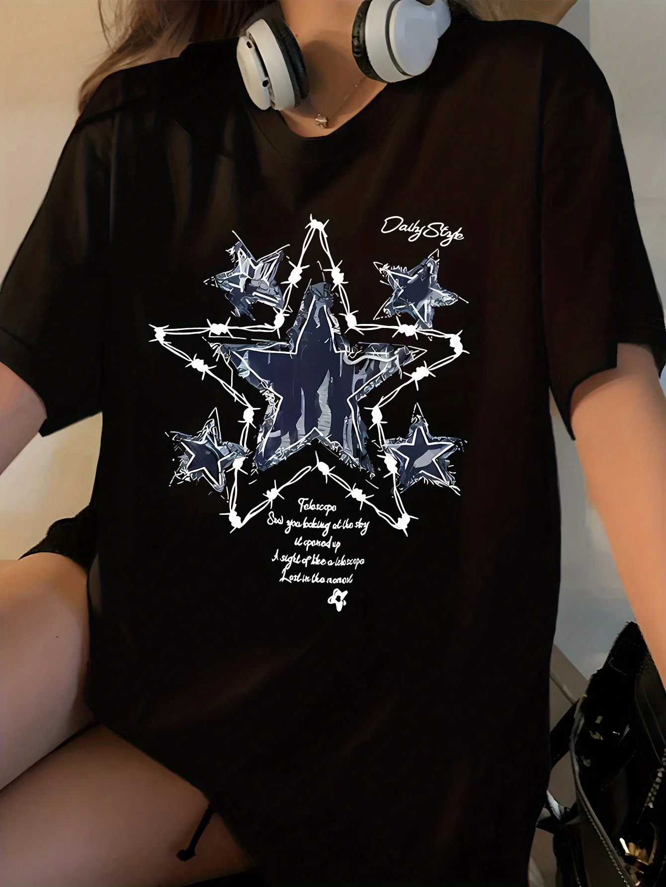 Женская Футболка Больших Размеров С Графическим Рисунком Эластичная Летняя