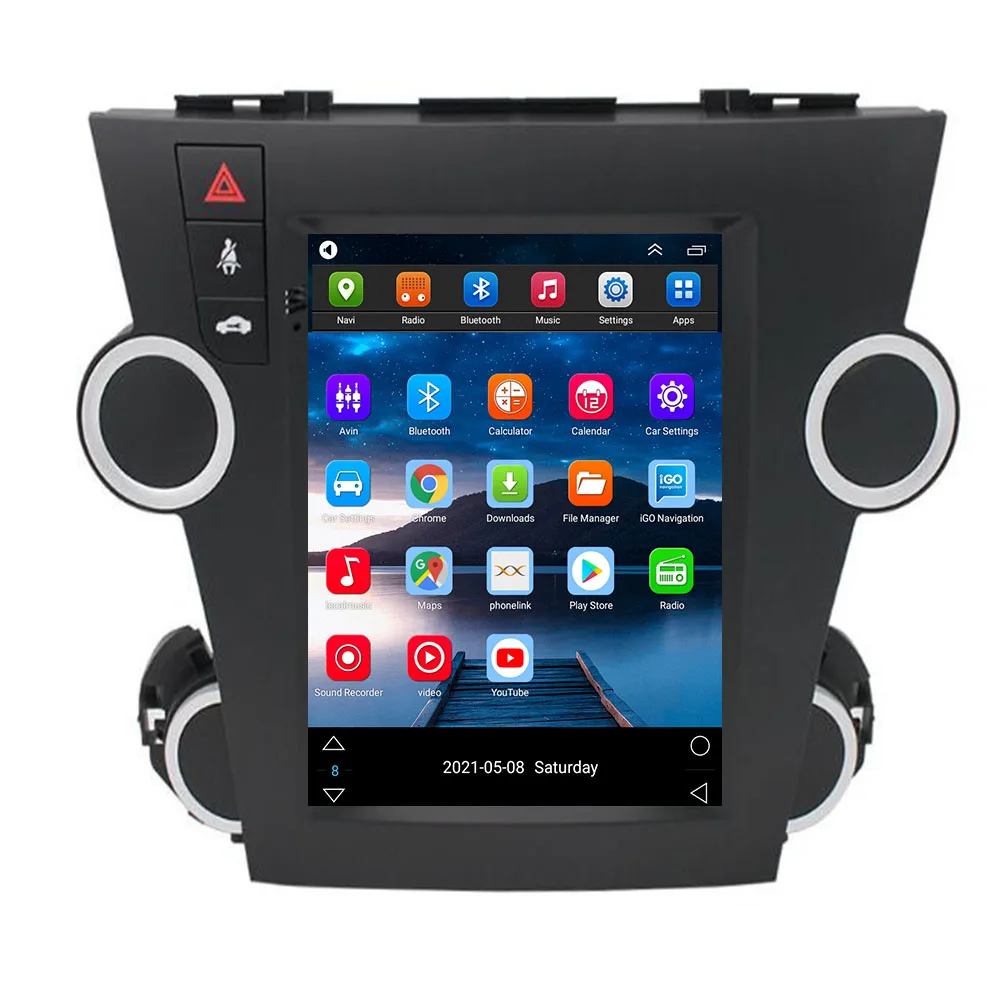 

Carplay автомобильный мультимедийный плеер для Toyota RAV4 2007 2008-2015, автомобильное радио в стиле Tesla, радио, GPS-навигация, Android 12