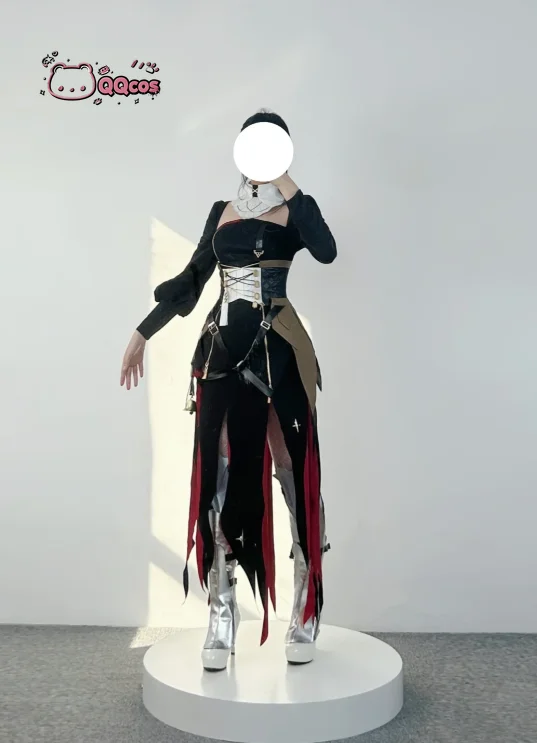 Костюм для косплея QQcos Viviana Droste из игры Arknights: черно-красное готическое платье с рожками, наряд для вечеринки на Хэллоуин (art.: 3920daff33db4) - 3920daff33db4