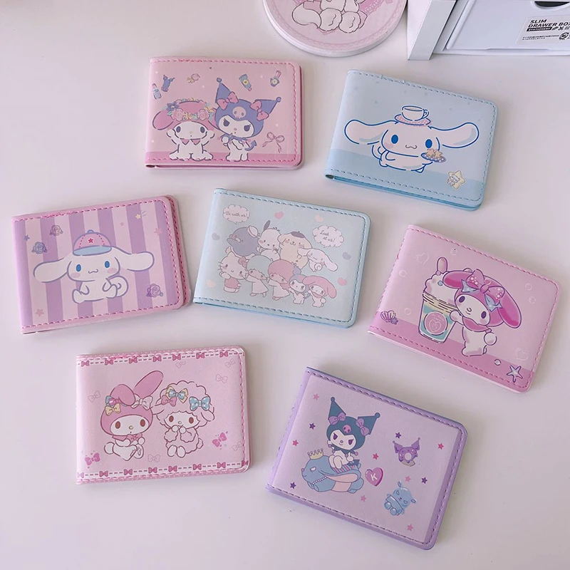 

Sanrio Kawaii Kuromi Cinnamoroll Pu Pickup Bag Certificate Cover Sweet Cute Cartoon My Melody Driver License Cover Toy for Girls