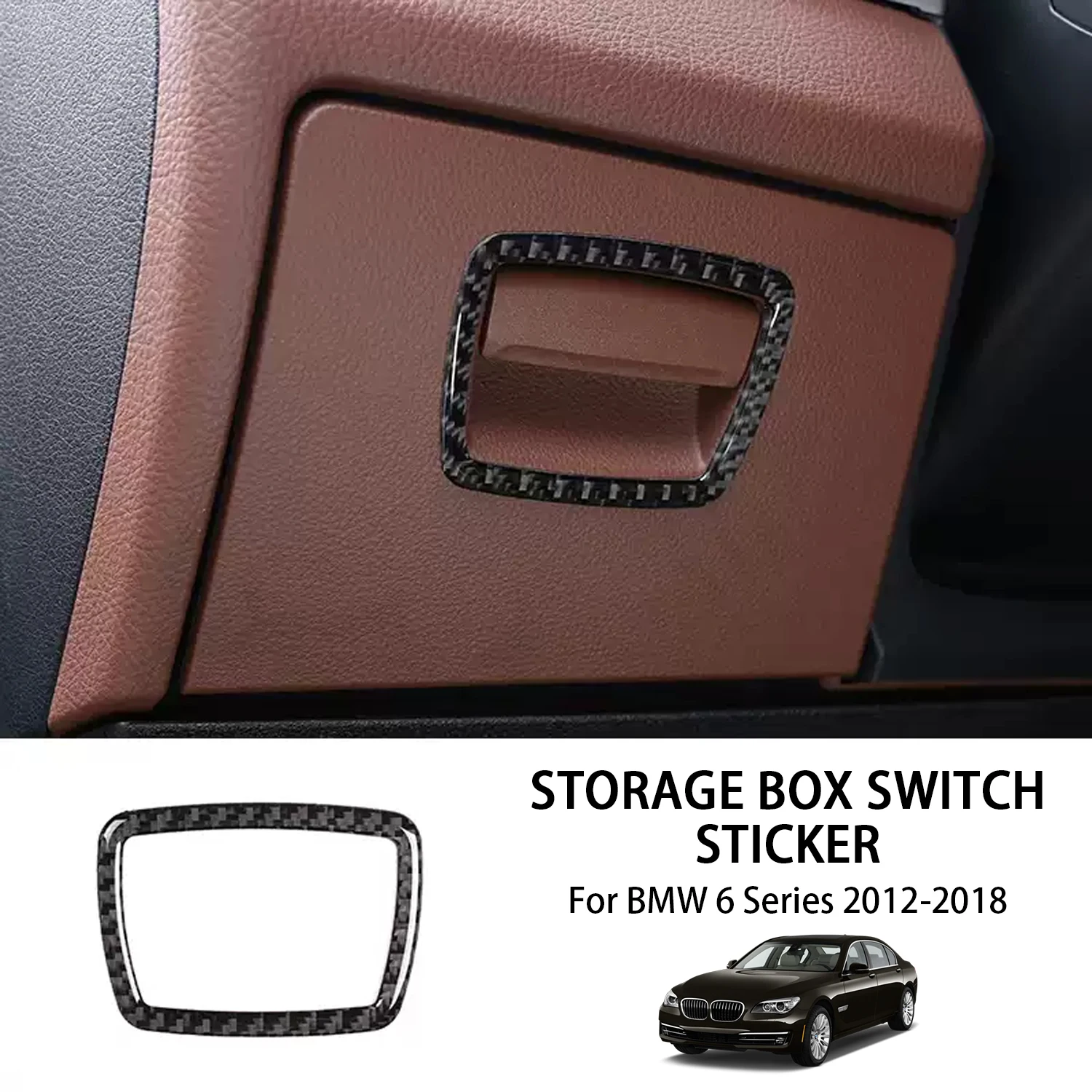 

Car Co-pilot Glove Box Handle Storage Interior Cover For BMW 6 Series M6 F12 F13 F06 2012-2018 Carbon Fiber Sticker Accessories