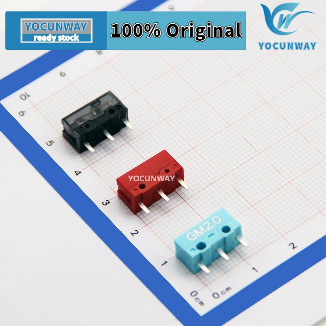 Микропереключатель Kailh GM2.0 GM4.0 GM8.0, игровая мышь 20 м 40 м 80 м, миллион раз жизни, 3 контакта, черная точка, красная точка, синяя точка, 1 шт.