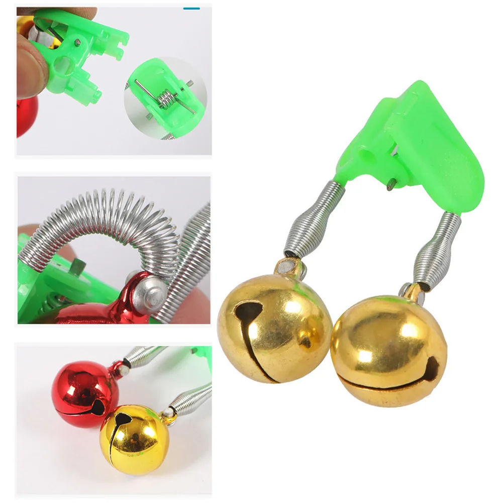 

1pc Screw Bell Spring Plastic Clip Metal Fish Bell Fishing Alarm Double Ring Bells Crisp Sound For Sea Lake Fishing Competitions